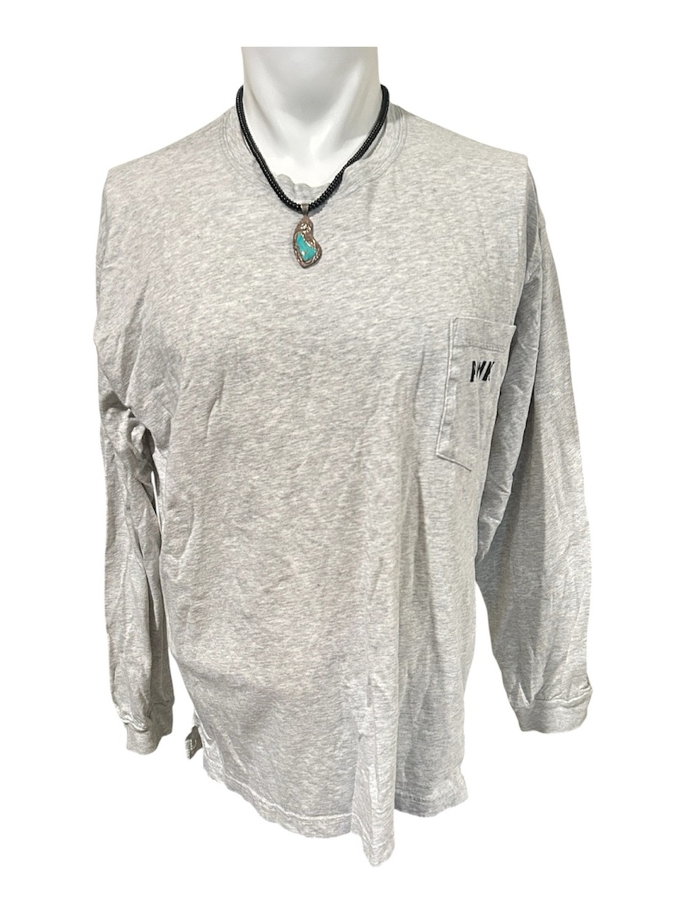PINK Victoria's Secret Light Heather Gray Long Sleeve Pocket Tee